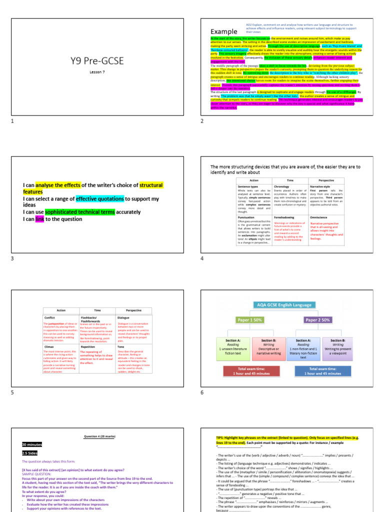 Analyzing Language and Structure in Writing | PDF | Adjective | Narrative