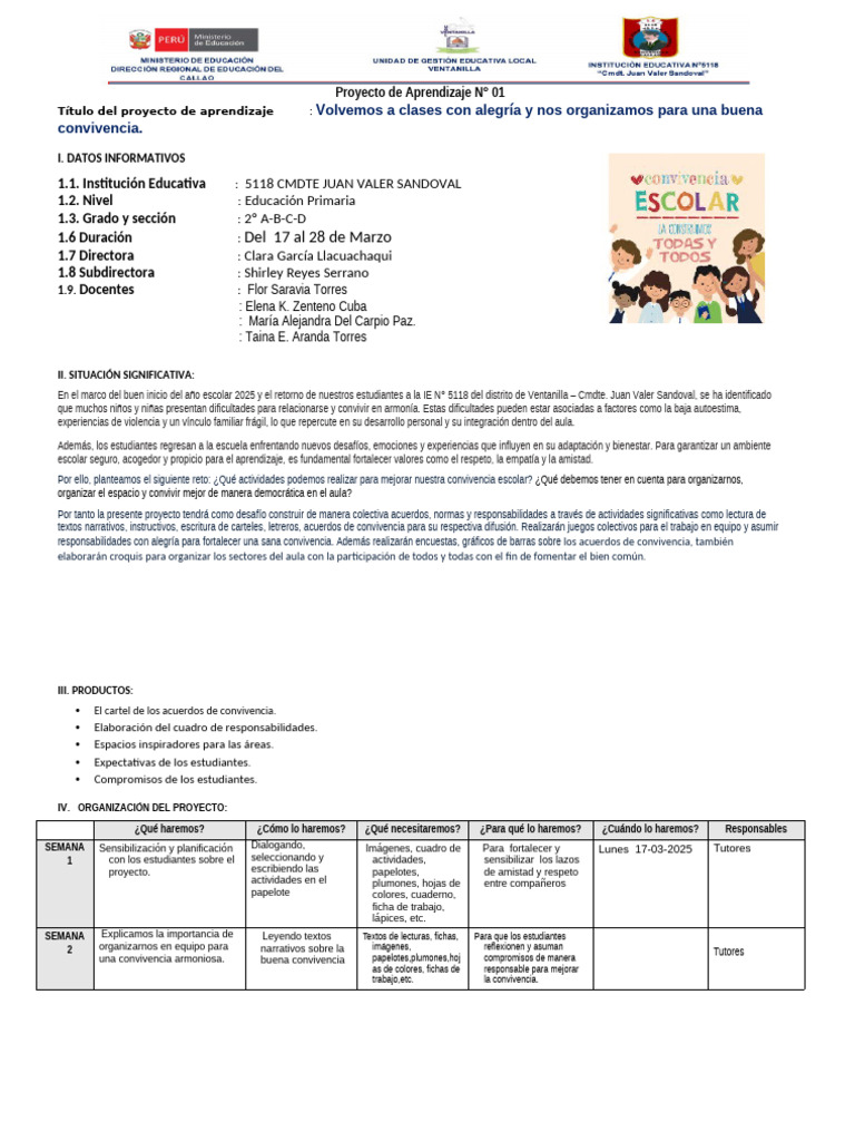 Mejora de Convivencia Escolar 2025 | PDF | Aprendizaje | Evaluación