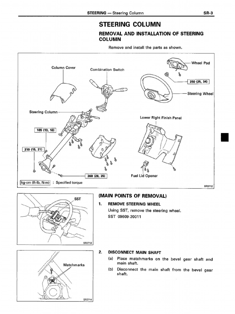Removal & Installation of Steering Column | PDF