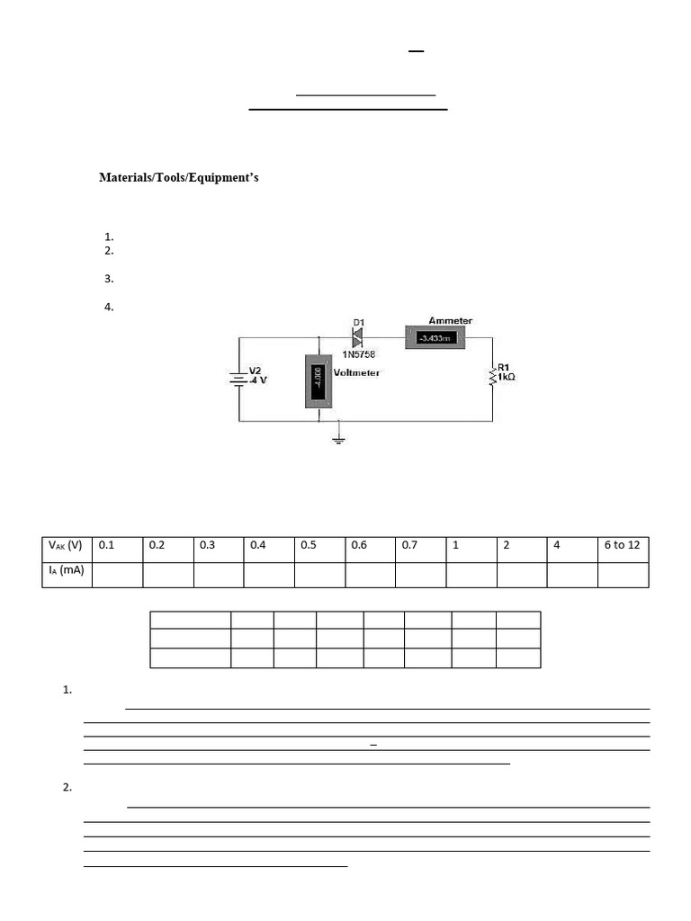 DIAC V-I Characteristics Experiment | PDF | Diode | Electric Power