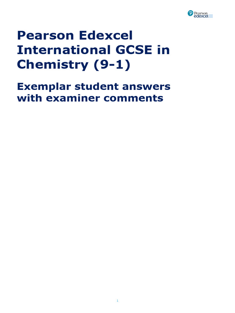 International Gcse Chemistry Exemplars Commentary | PDF | Alkane | Alkene