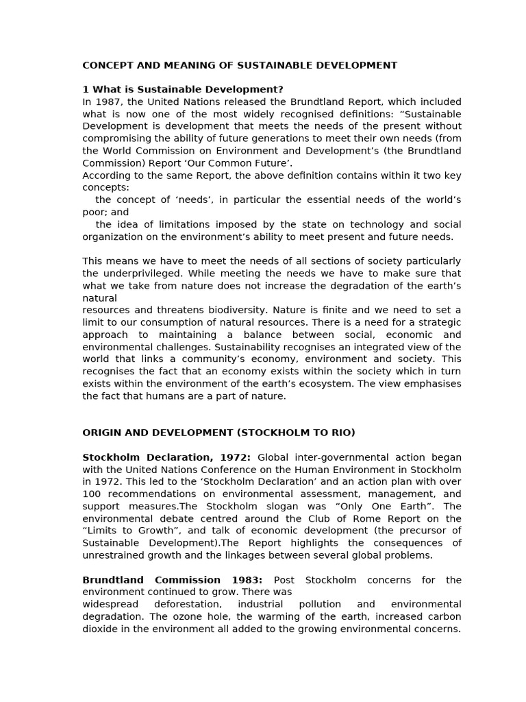 Understanding Sustainable Development Concepts | PDF | Sustainability ...