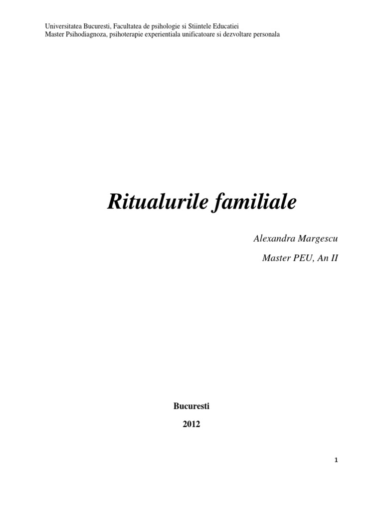 Ritualuri Familiale | PDF