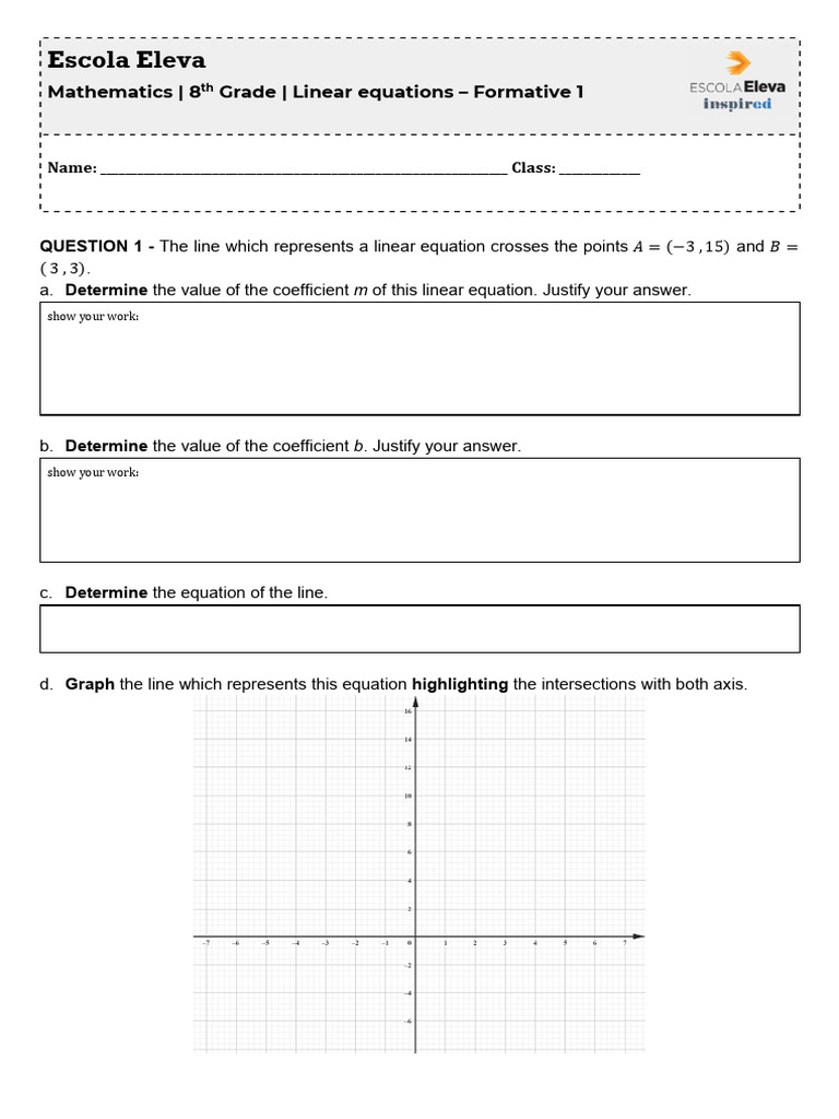 8th Grade Linear Equations Worksheet | PDF | Equations | Linearity