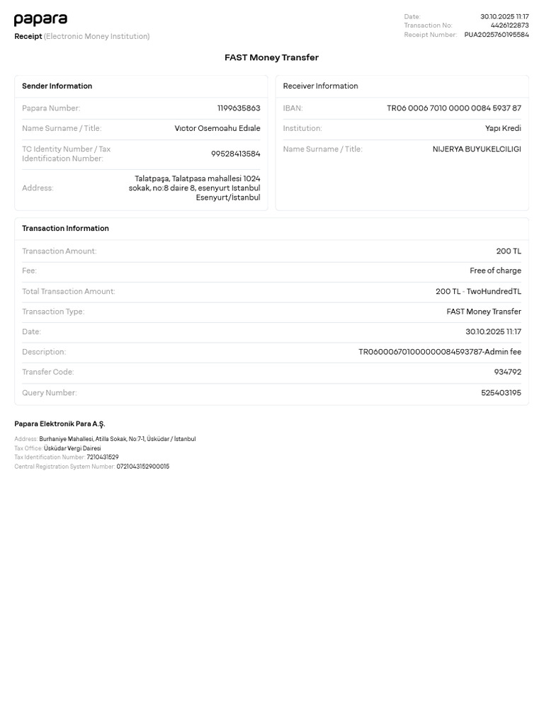 Receipt 1 | PDF | Wire Transfer | E Commerce