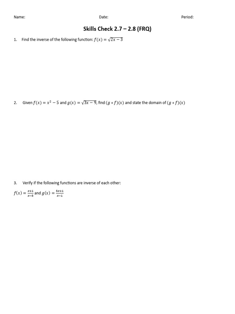 Inverse Functions and Logarithmic Skills | PDF