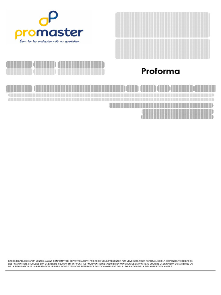 Devis Proforma pour Clients Divers | PDF | Impôts | Sodles