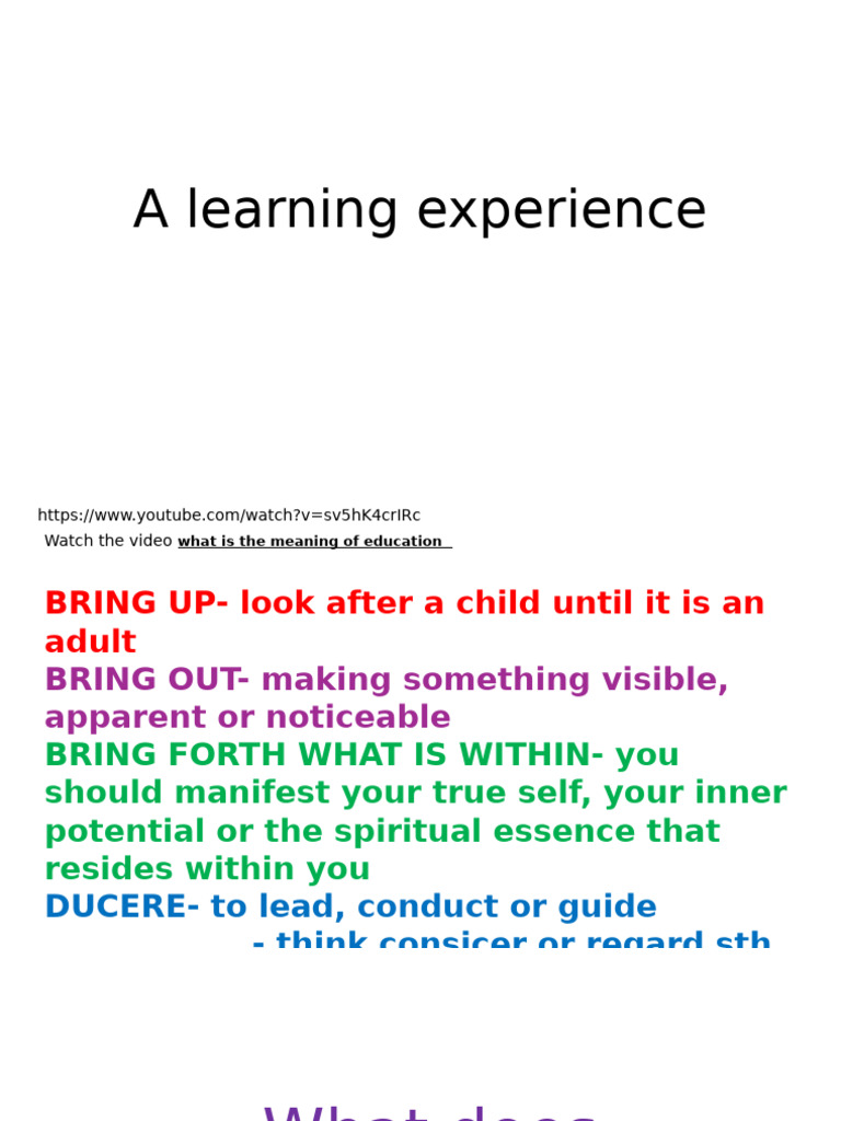 A Learning Experience Unit 2 B Speaking Class | PDF