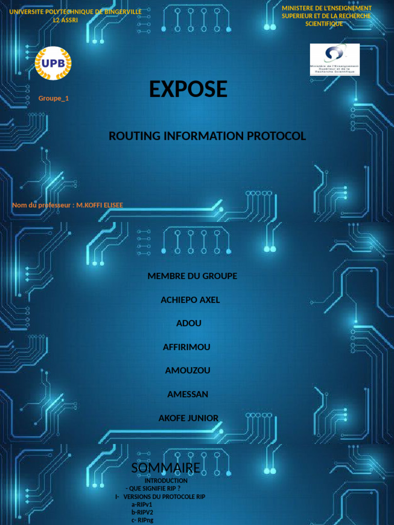 Protocole RIP : Versions et Fonctionnalités | PDF | Adresse IP | Routage