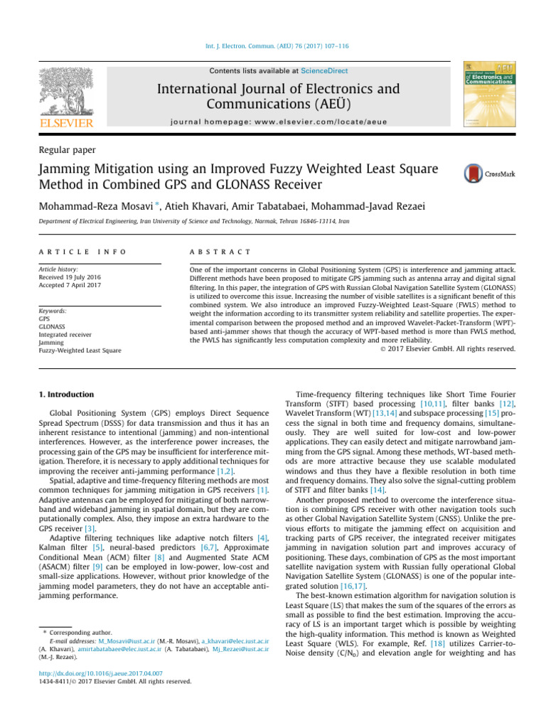 Jamming Mitigation in GPS/GLONASS Systems | PDF | Global Positioning ...