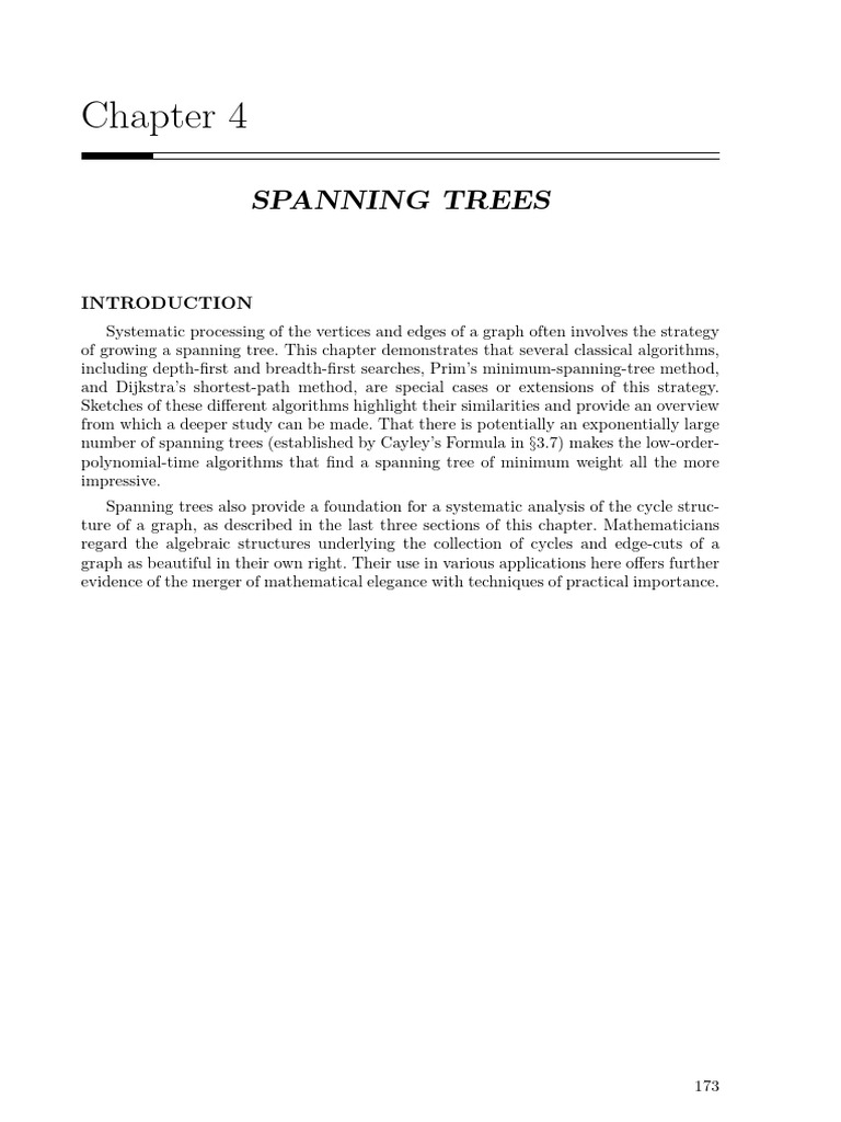 Spanning Trees: Algorithms and Analysis | PDF | Vertex (Graph Theory ...