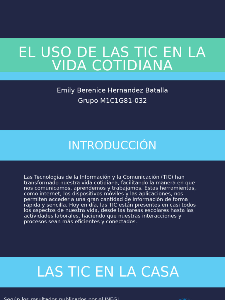 El Uso de Las TIC en La Vida Cotidiana Emily Hernández Batalla | PDF ...