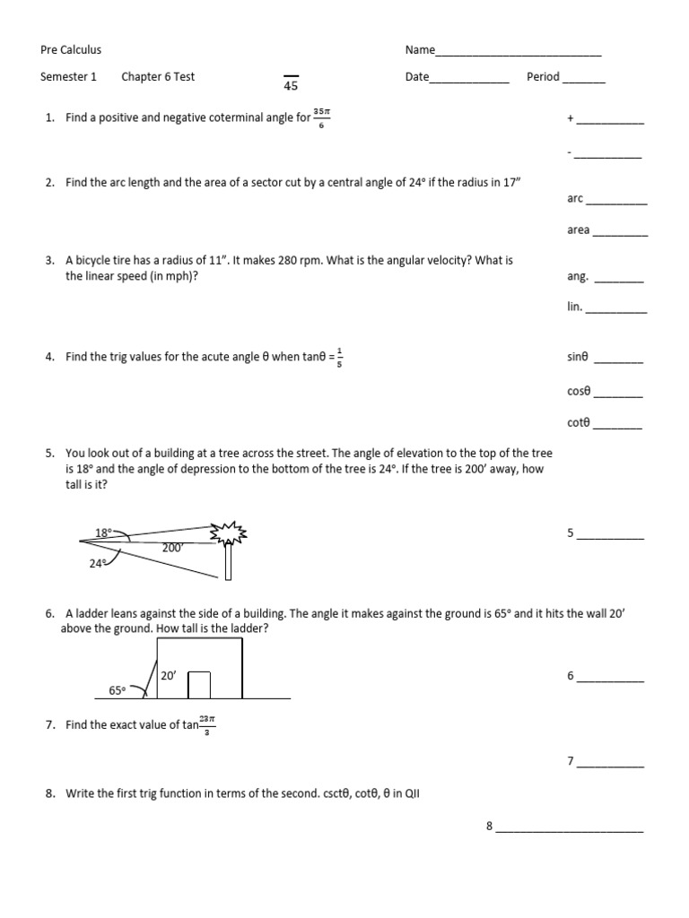 Ch6test.practice | PDF | Angle | Area