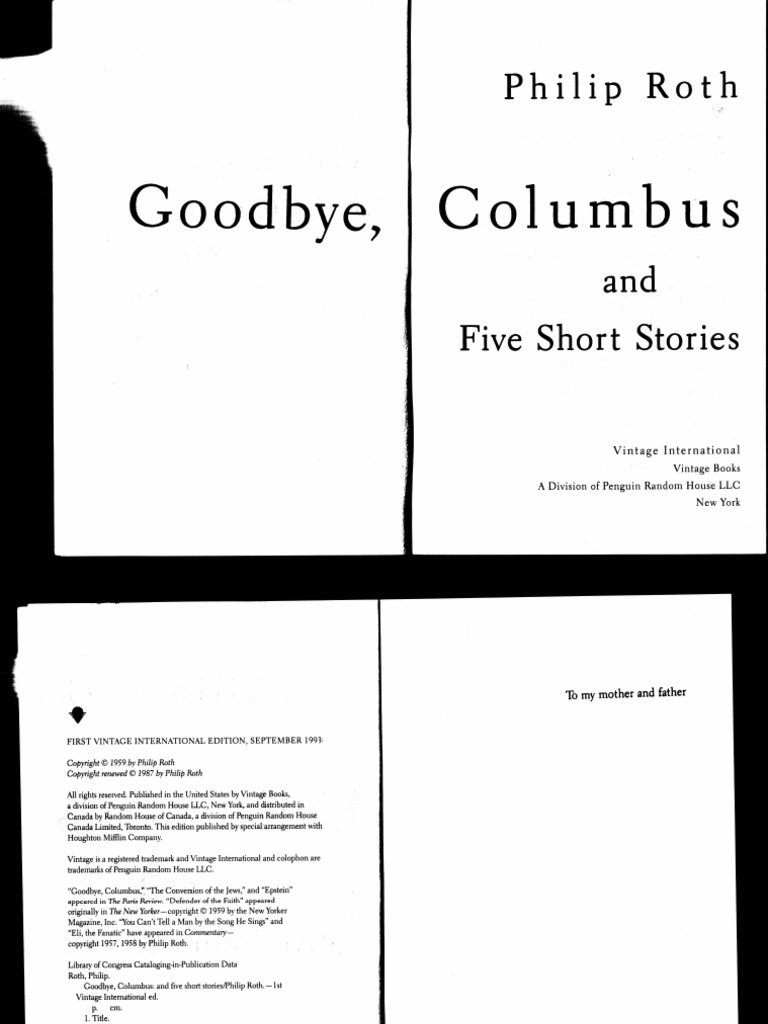 10.20.25_Philip Roth%2C Goodbye Columbus | PDF