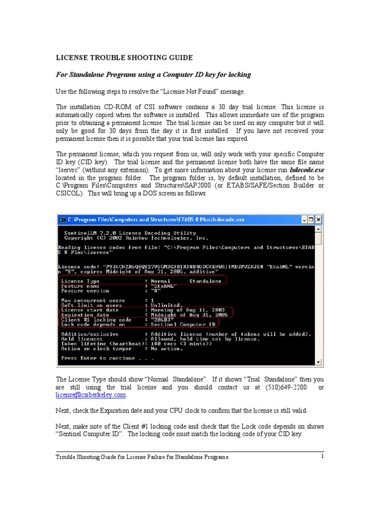ETABS Standalone License Troubleshooting | PDF | Computer Program ...
