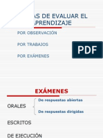 Formas de Evaluar El Aprendizaje