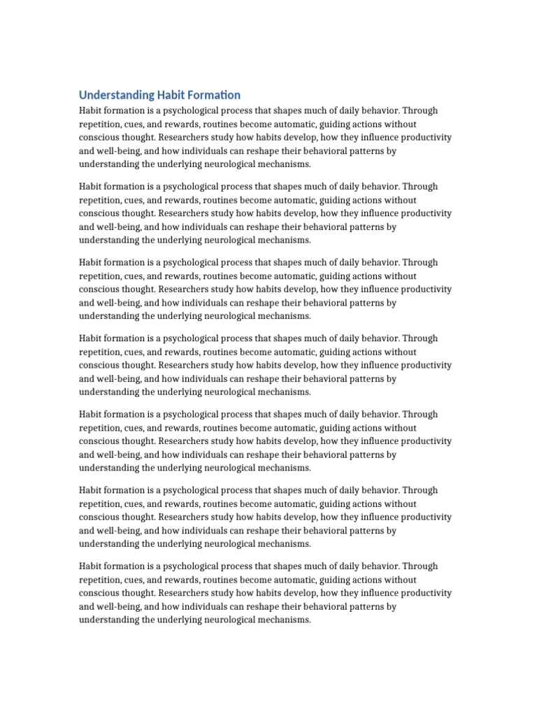 Doc5 Understanding Habit Formation | PDF | Habits | Psychology