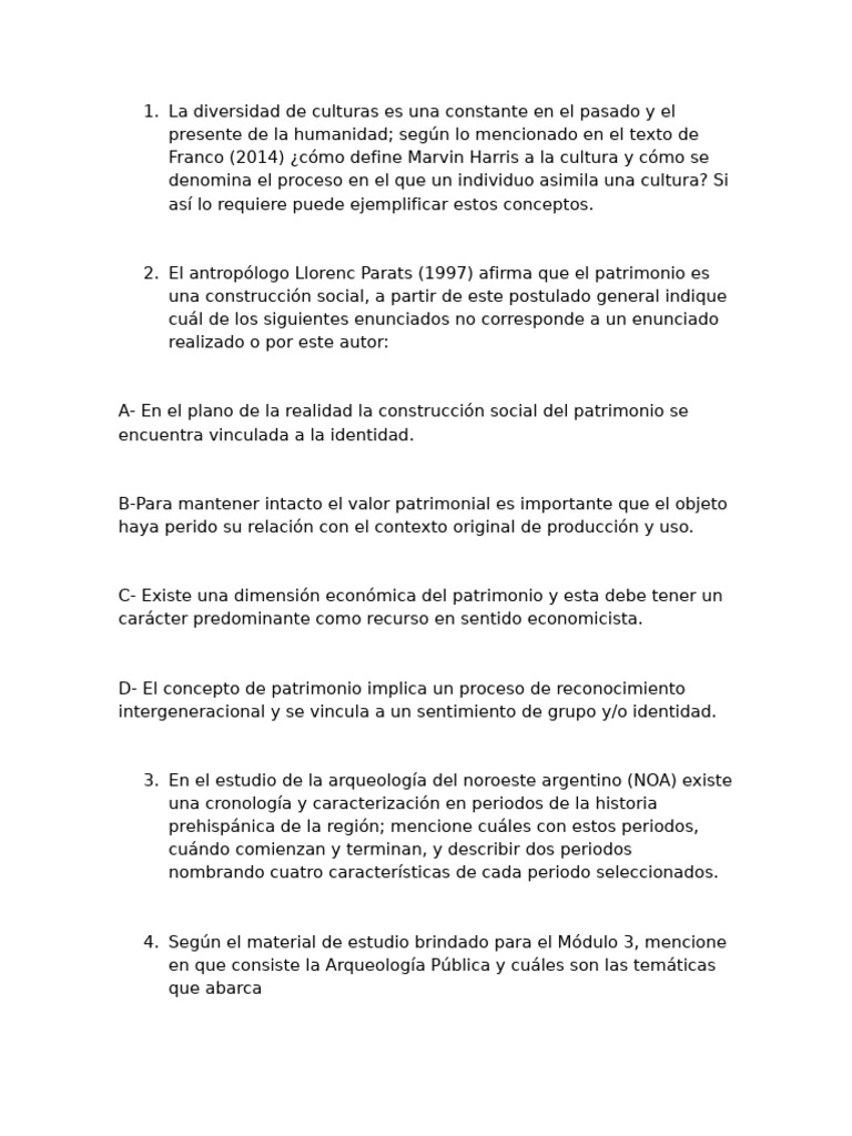 Consignas y Respuestas | PDF | Imperio Inca | Bienes (Ley)