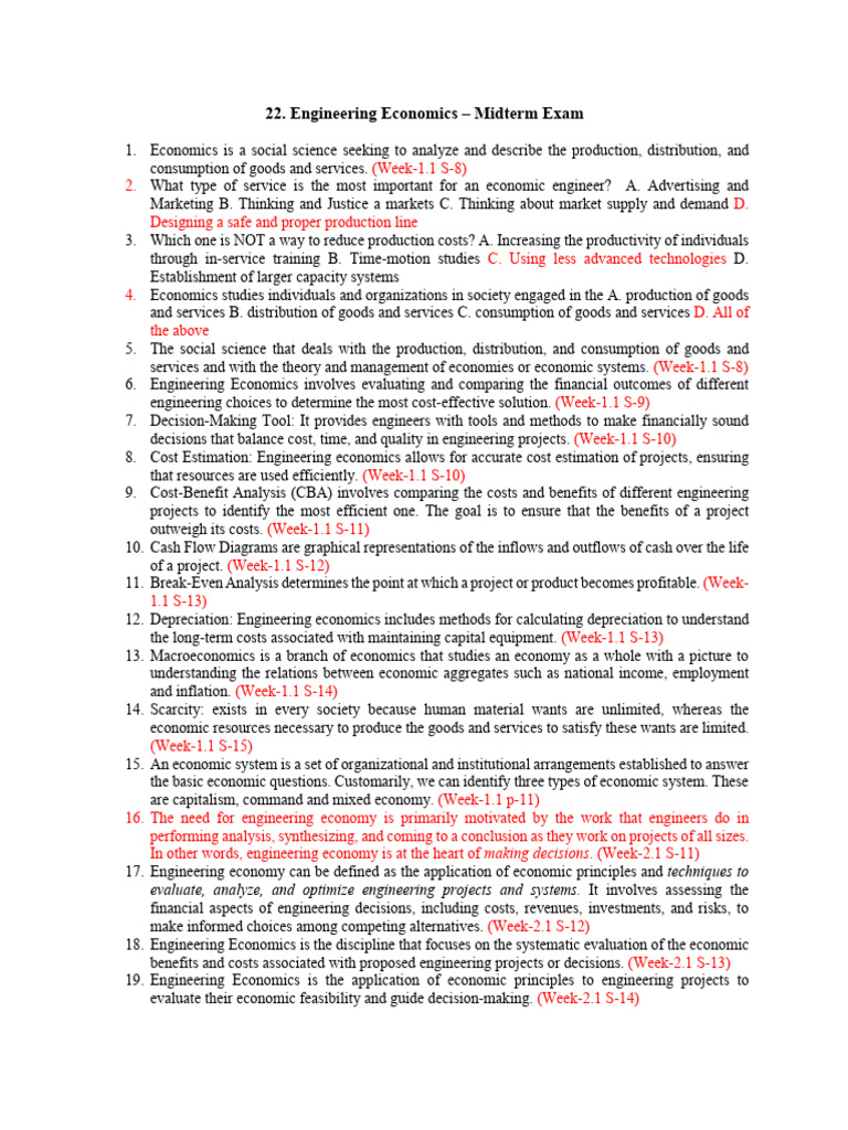 Engineering Economics Midterm Exam Guide | PDF | Interest | Retirement