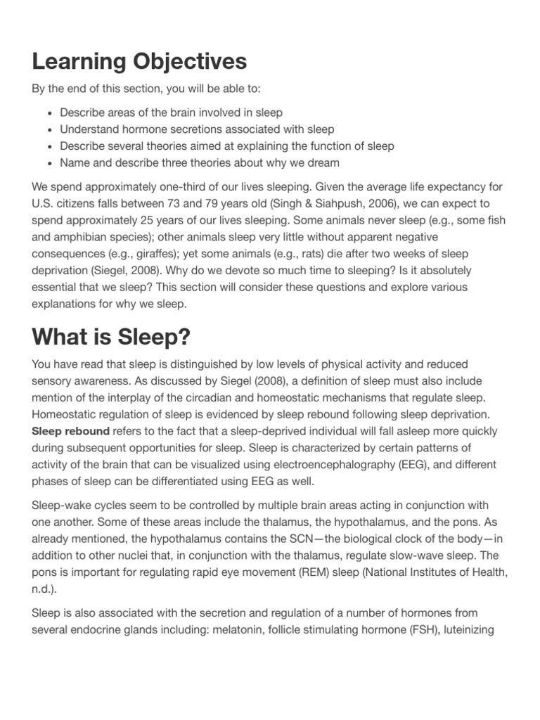 Understanding Sleep: Brain, Hormones, Theories | PDF | Sleep ...