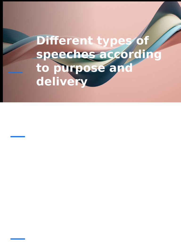 Different Types of Speeches According To Delivery | PDF