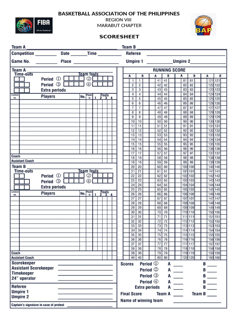 Bap Scoresheet | PDF
