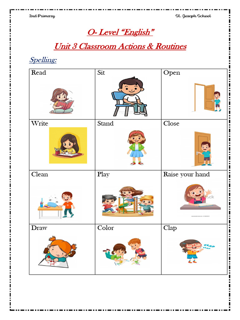 Classroom Actions & Routines for O-Level | PDF