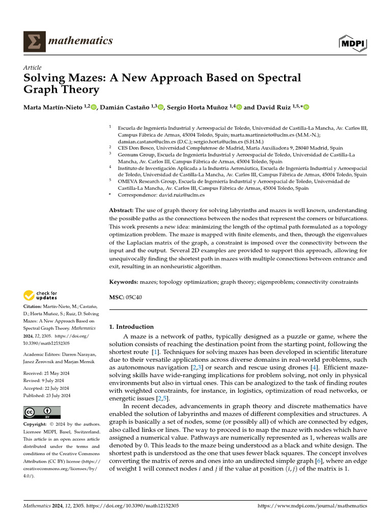 Spectral Graph Theory for Maze Solving | PDF | Eigenvalues And ...