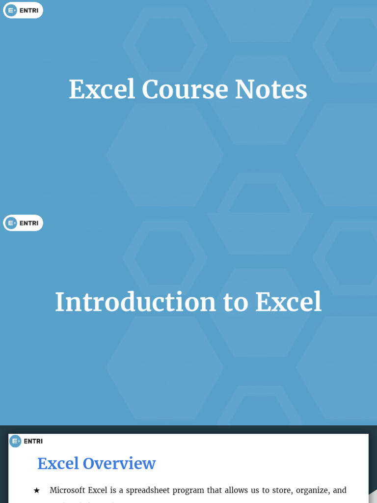 Excel Course Notes 1 | PDF