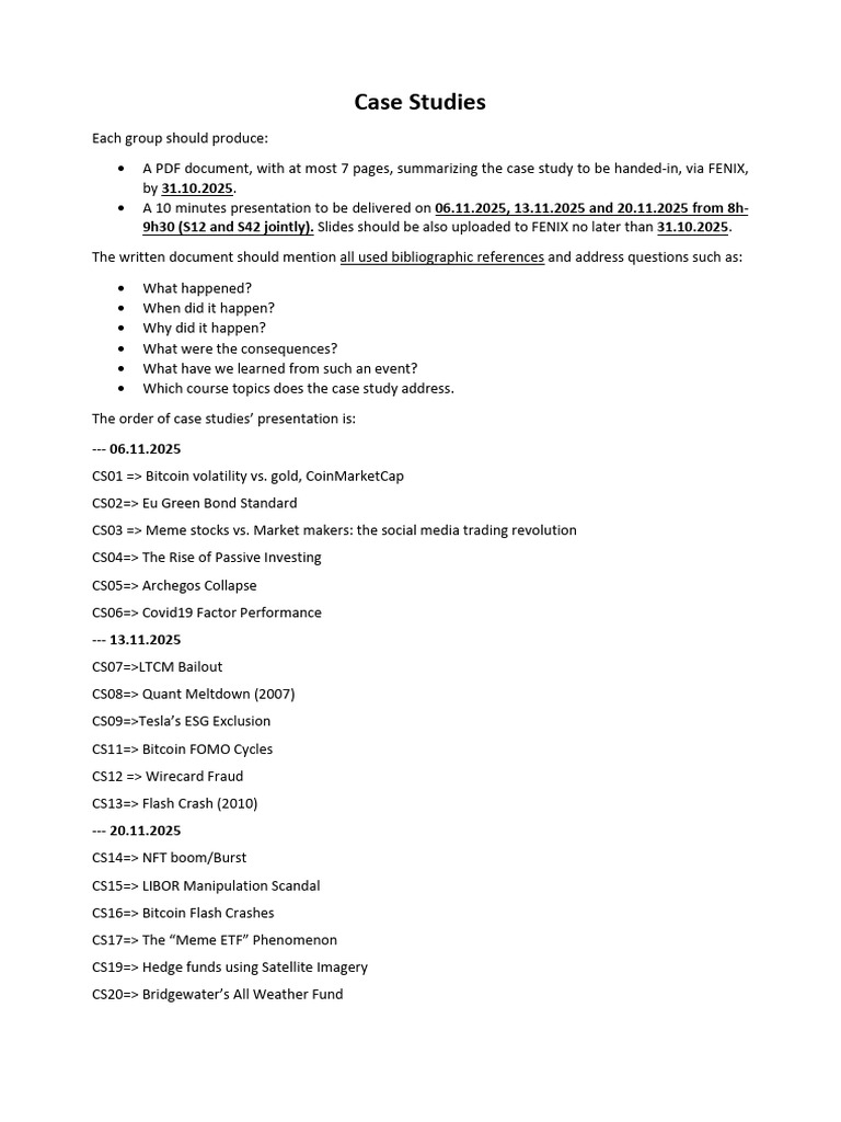 Case Study Presentation Guidelines 2025 | PDF