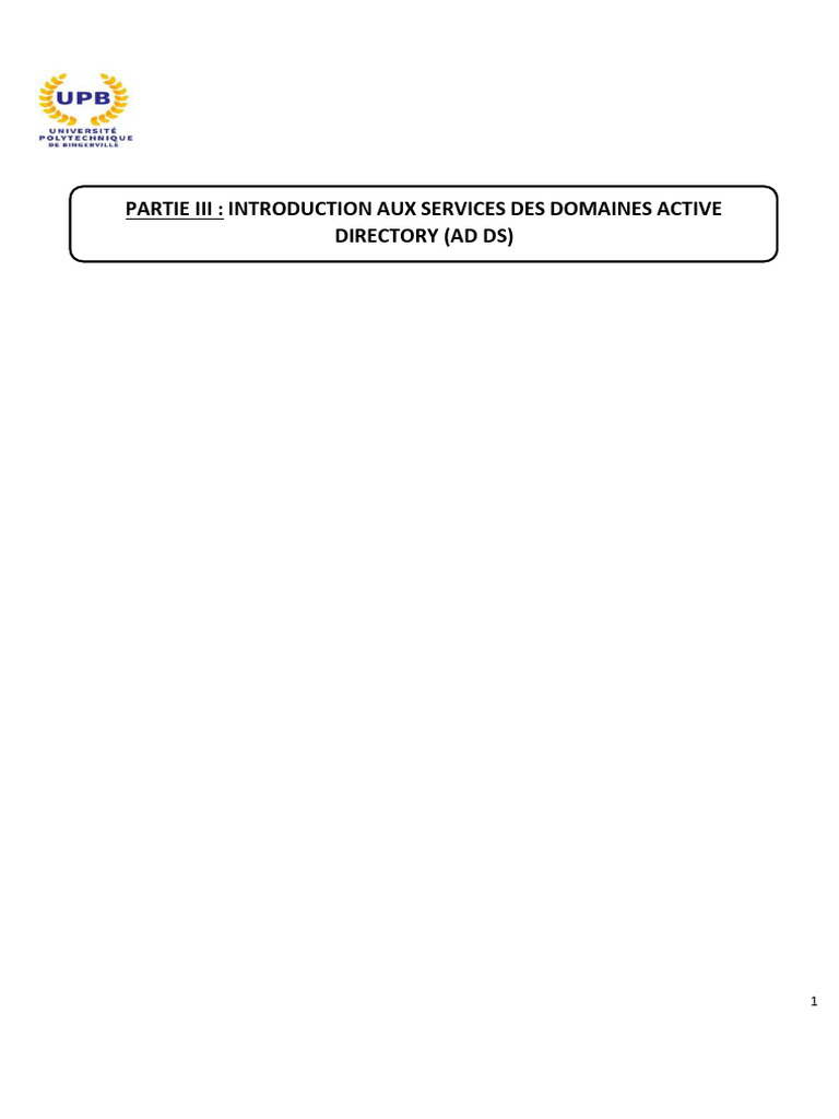 Introduction à Active Directory AD DS | PDF | Active Directory ...