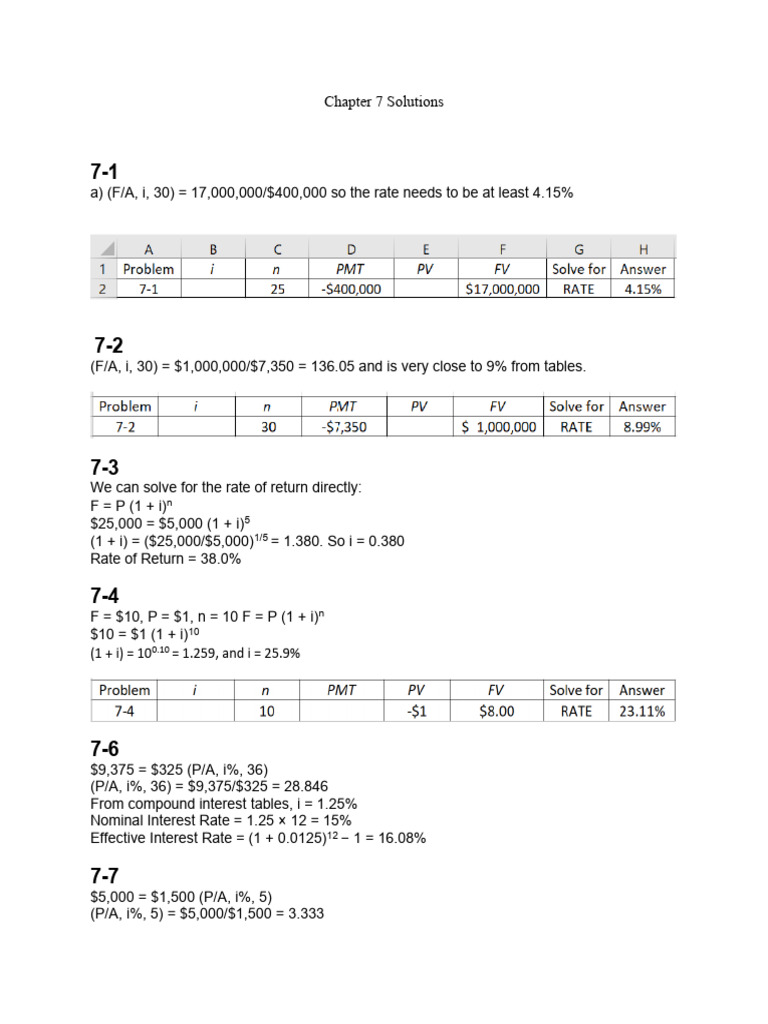Chapter 7 Solutions To The Assigned Exercise Problems | PDF | Internal ...