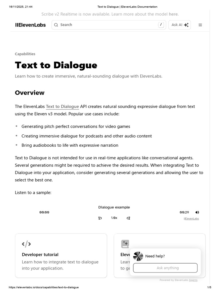 Create Natural Dialogue with ElevenLabs | PDF | Linguistics | Languages