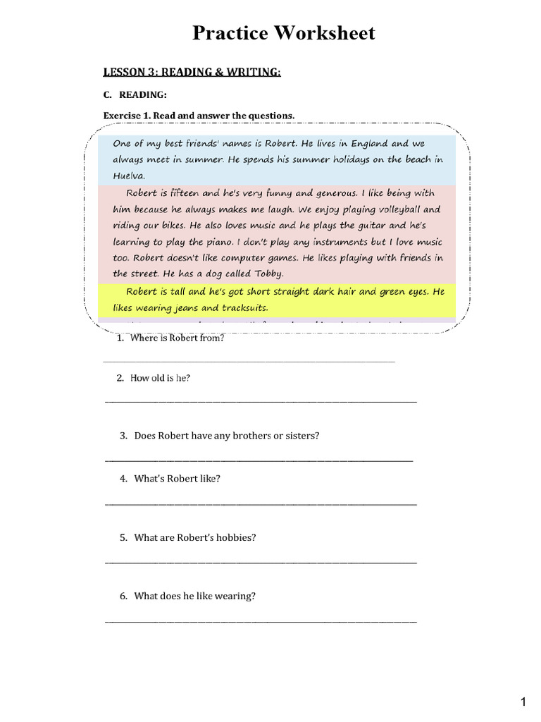 Practice Worksheet Exercises Guide | PDF