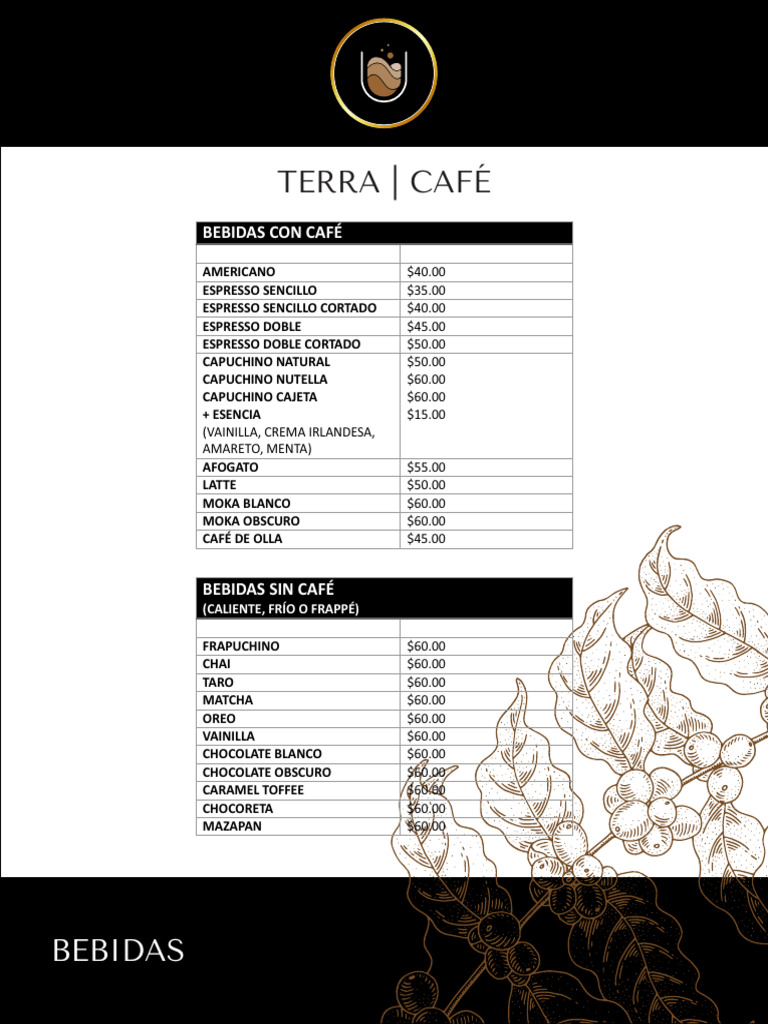 Menú de Terra Café en Gqeberha | PDF | ensalada | Tortita
