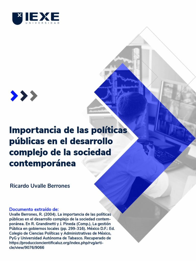 2 Importancia de Las Políticas Públicas en El Desarrollo Complejo de La ...