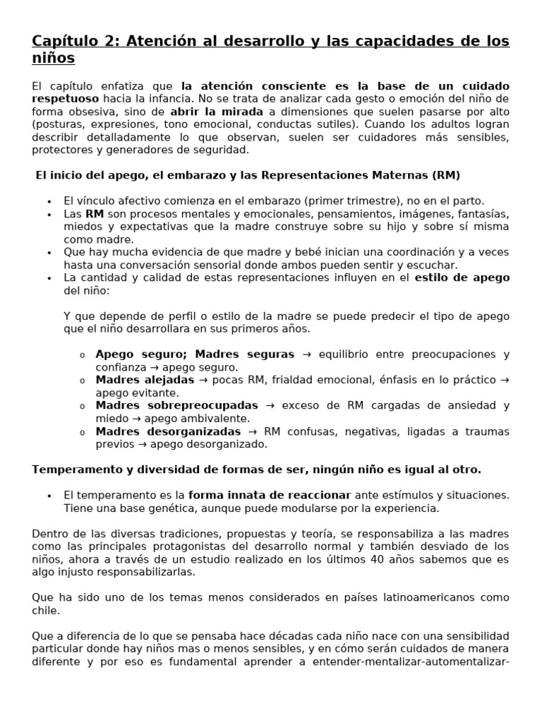 Atención y apego en el desarrollo infantil | PDF | Teoría de apego ...