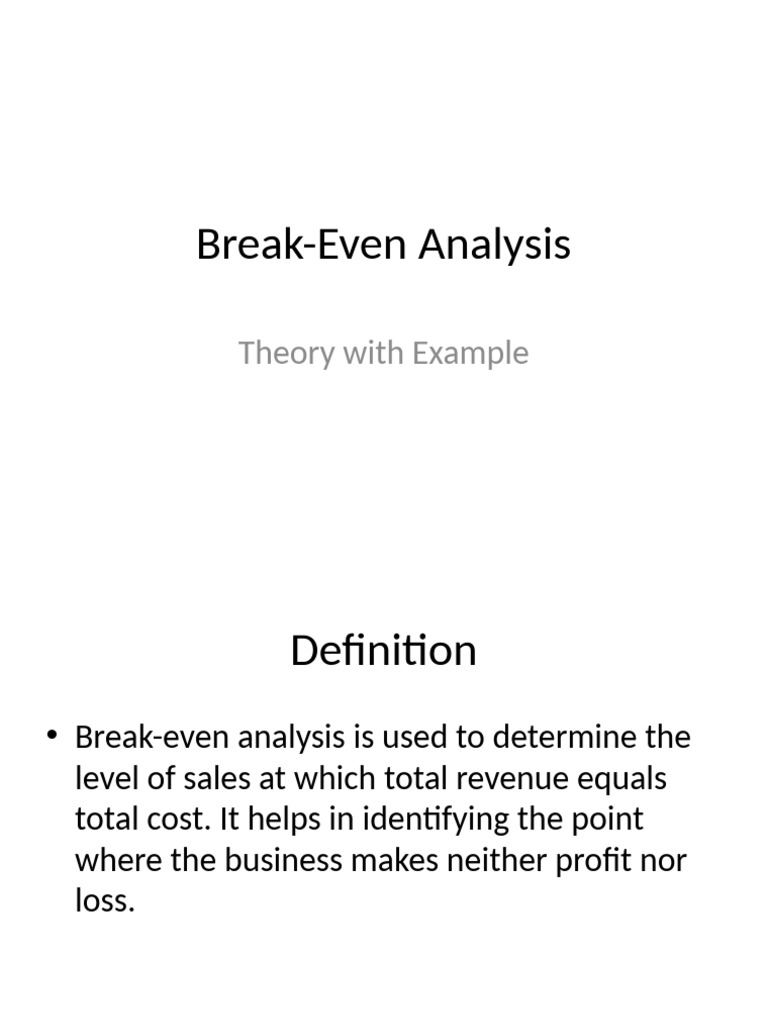 BreakEven Analysis | PDF