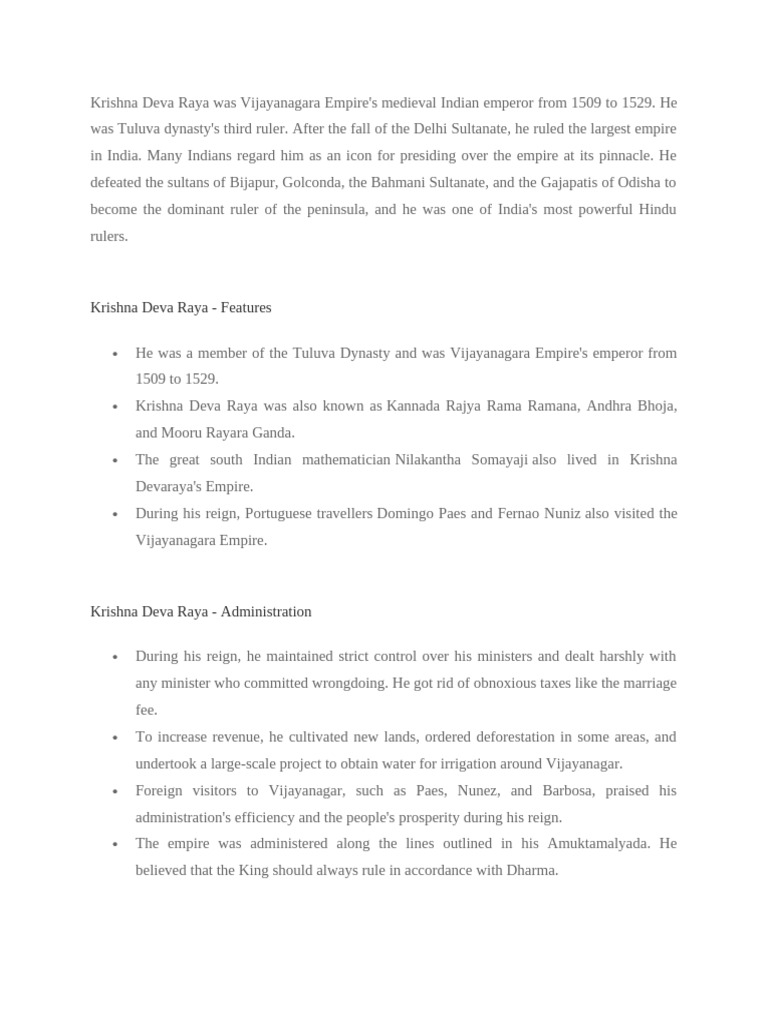 Krishna Deva Raya | PDF