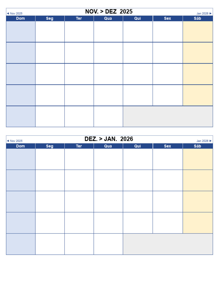 Calendário de Novembro 2025 Brasil | PDF