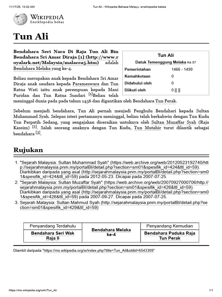 Tun Ali | PDF