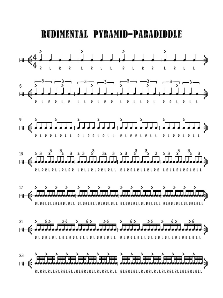 Rudimental Pyramid-Paradiddle Techniques | PDF