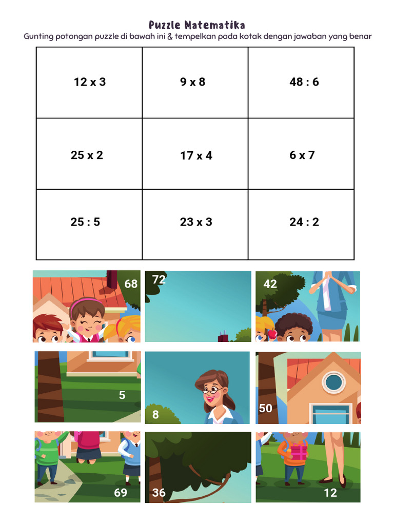 Back To School Math Puzzle Worksheet | PDF