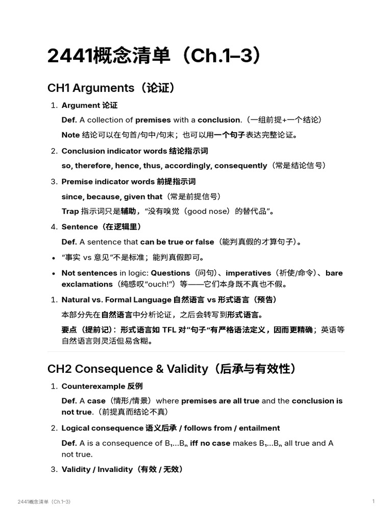 CH1 Arguments: A Collection of With A - + | PDF | Argument | Logical  Consequence