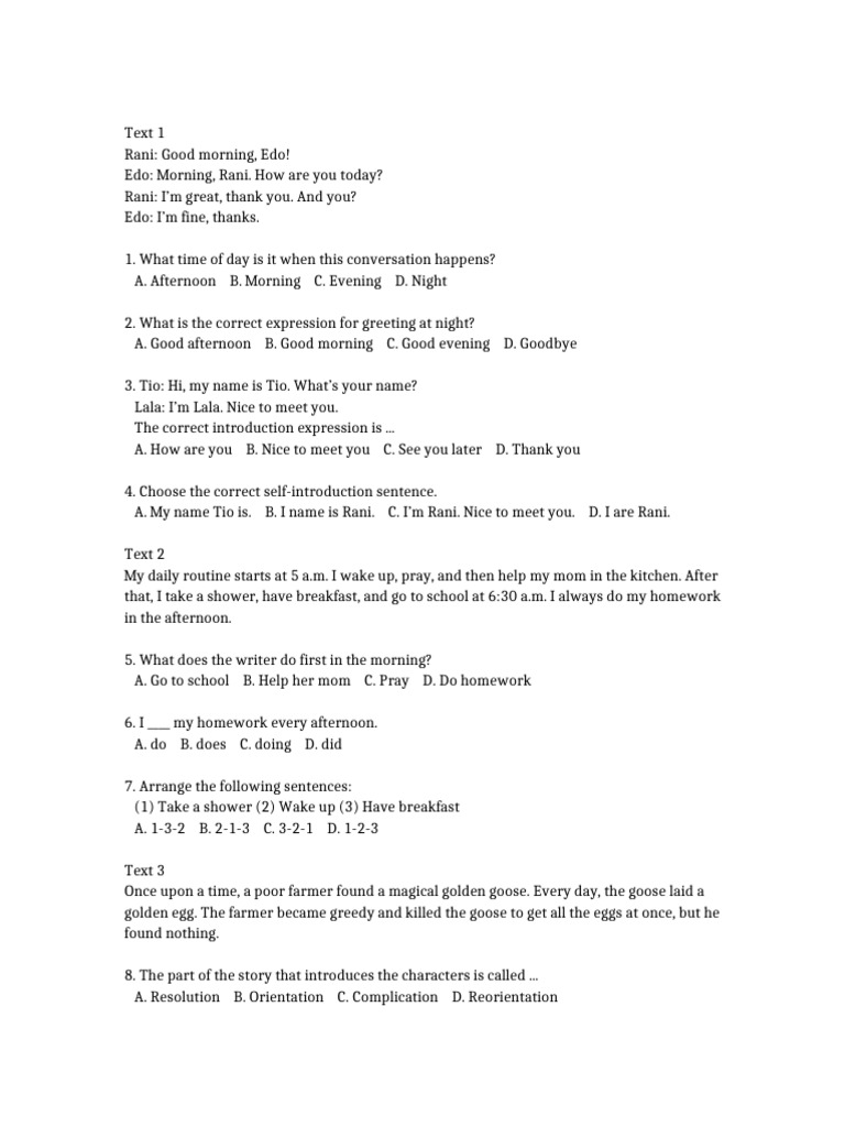 English Conversation and Routine Exercises | PDF | Smartphone | Computing