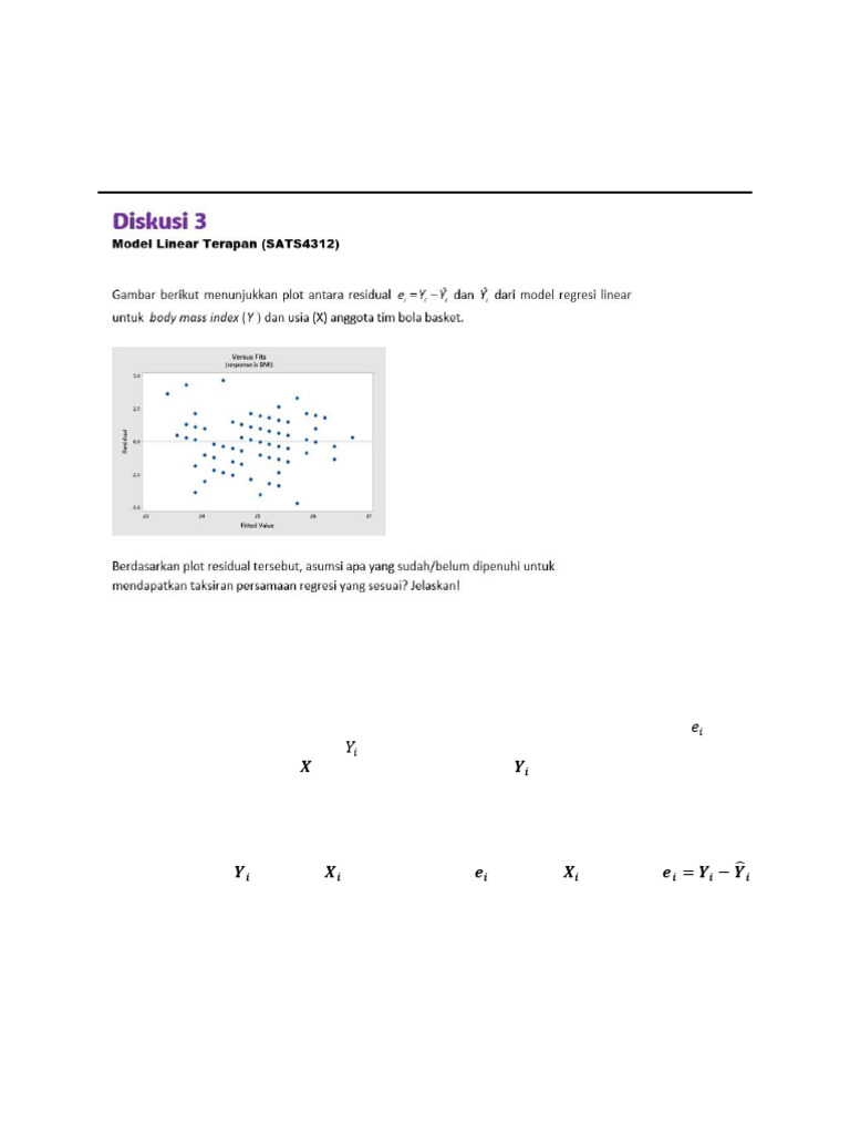 Asumsi dan Uji Model Regresi Linear | PDF