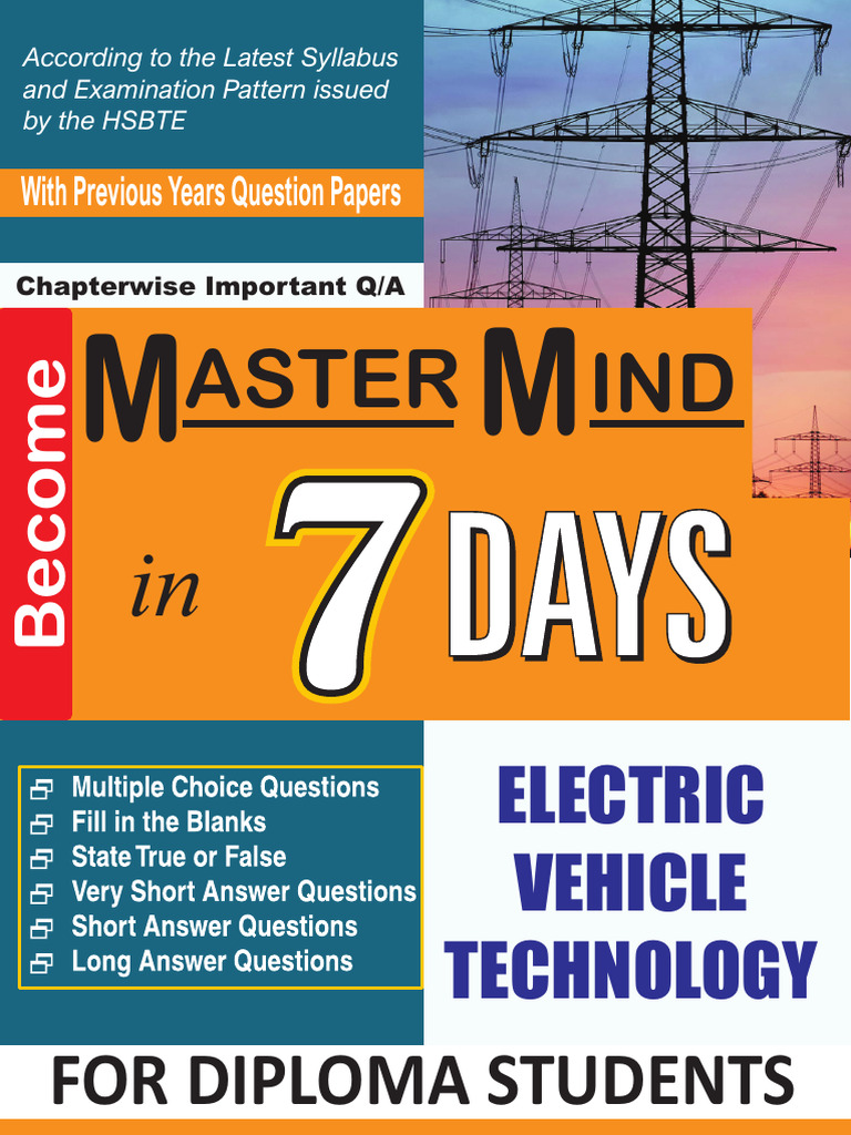Electric Vehicle Technology Exam Guide | PDF | Electric Vehicle ...