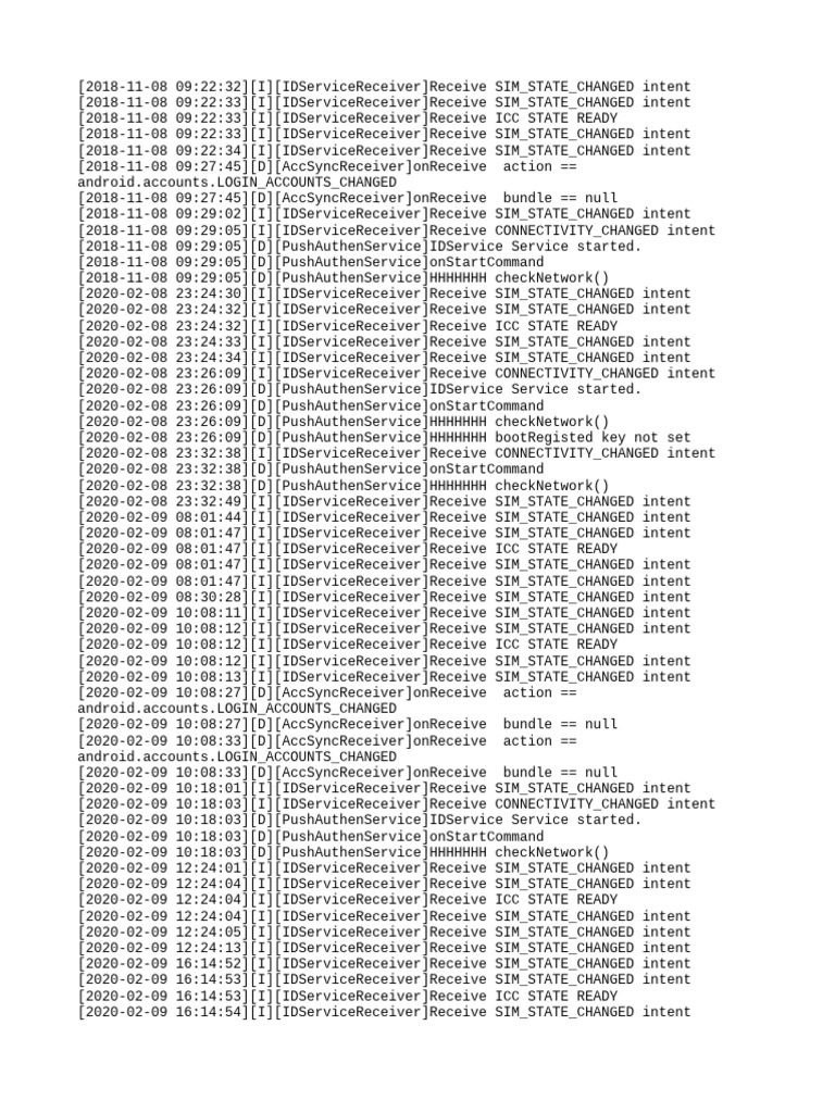 SIM State Change Intent Logs | PDF