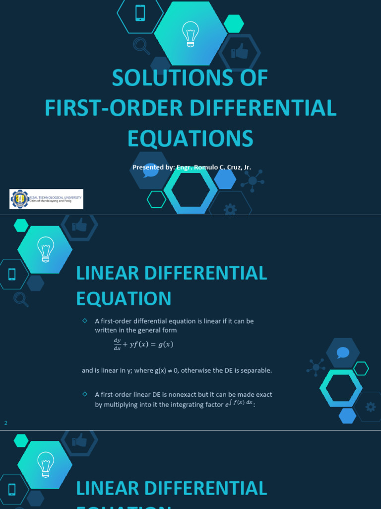 First-Order Differential Equations Guide | PDF | Equations ...