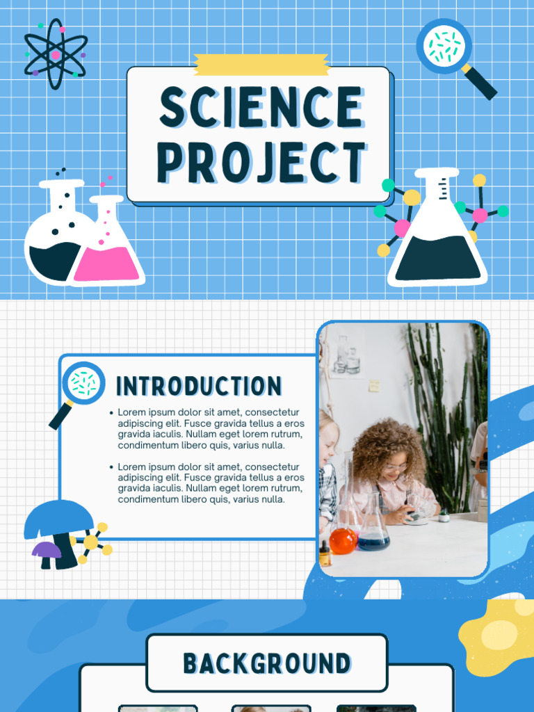 Blue and White Doodle Playful Science Project Presentation | PDF
